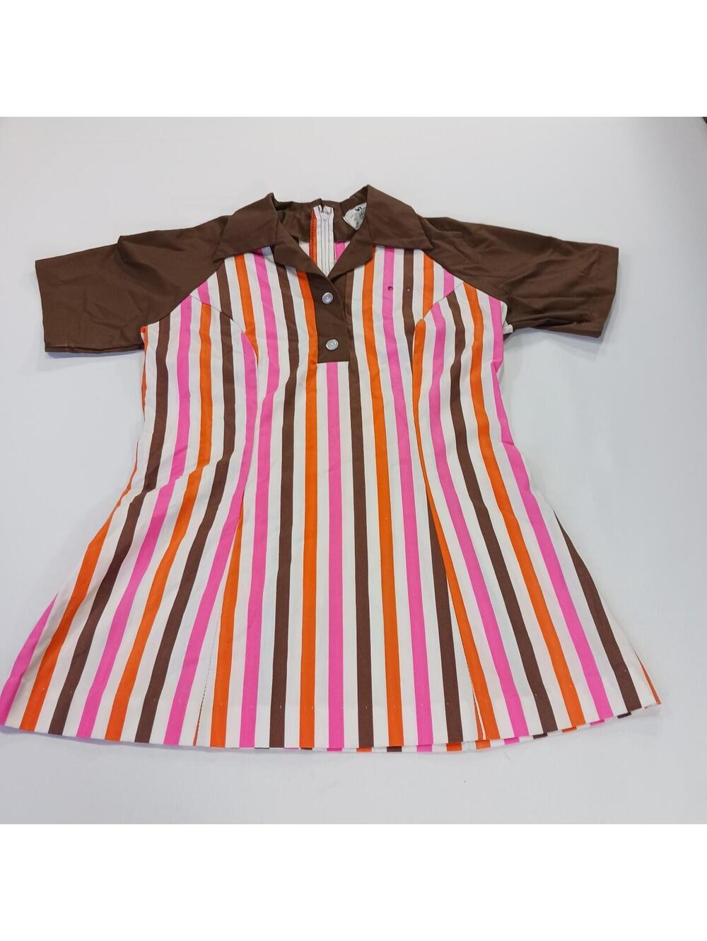 Angelica Vintage Women's Multicolor Striped 1/4 Button Pullover Top Blouse Sz 14